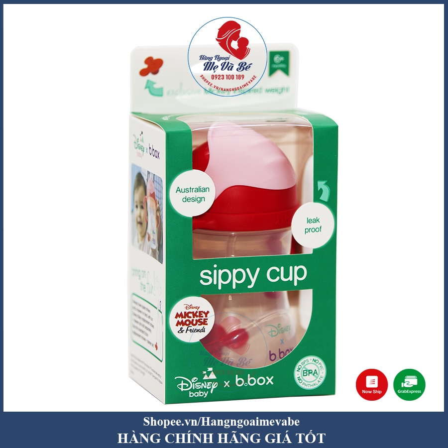 Bình tập uống nước BBox, bình tập uống nước cao cấp B.Box Sippy Cup Disney cho bé 6 tháng tuổi