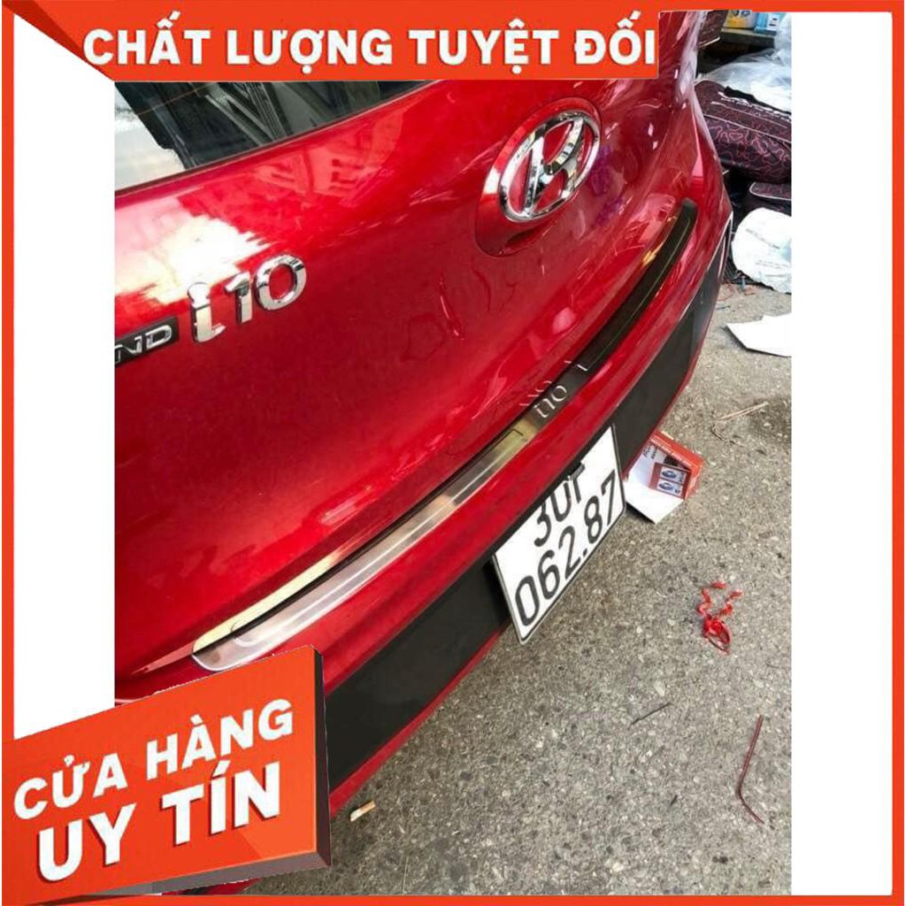 Ốp Chống trầy cốp, Ốp bậc cốp trong, ngoài xe Grand i10 hatchback 2014- 2020 Hàng Inox