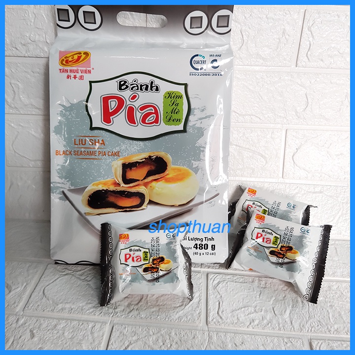 Bánh pía mini Tân Huê Viên 480gr túi 12 cái - Bánh pía kim sa - bánh chay - bánh pía