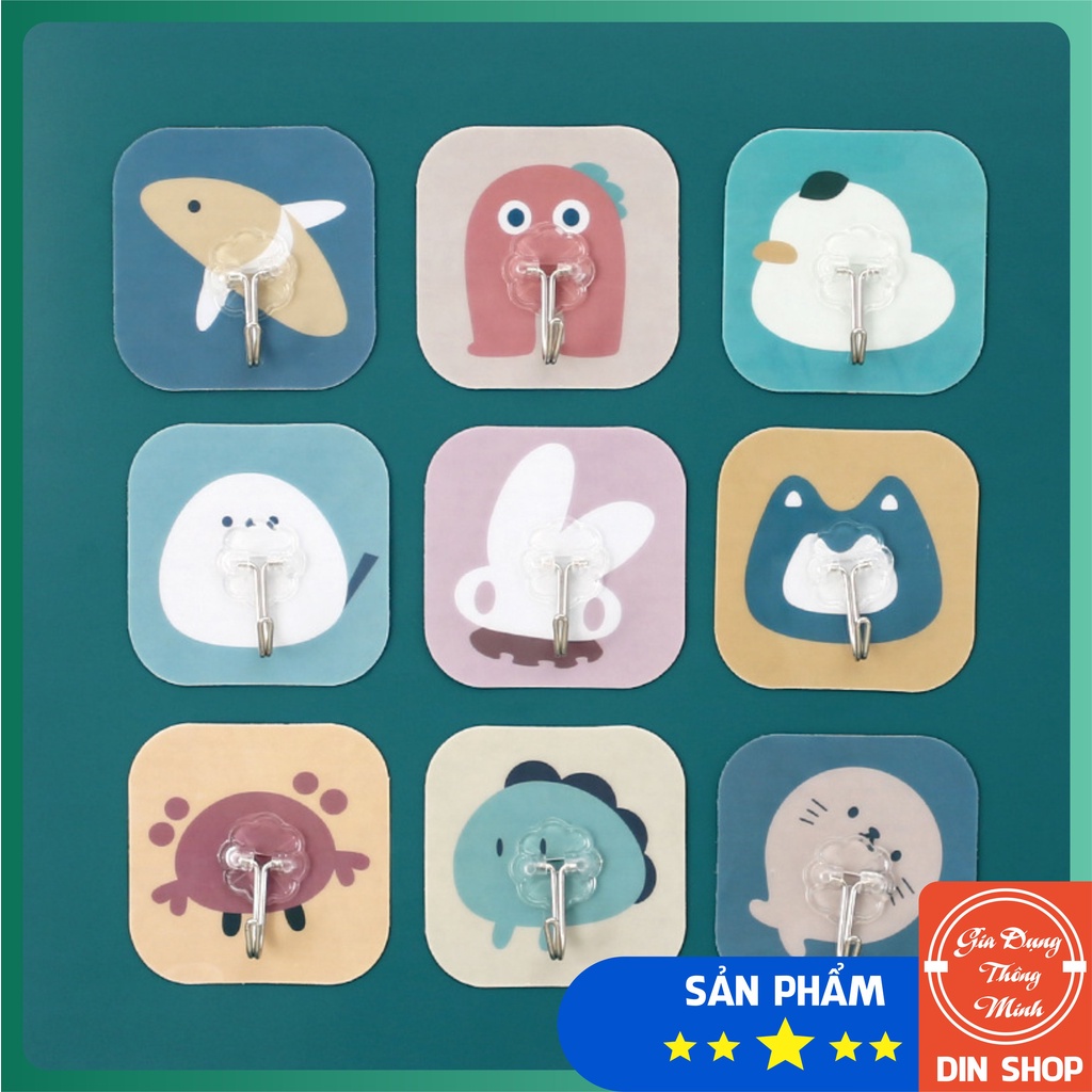 Móc dán hoạt tiết cute 🔥SIÊU YÊU🔥 Móc treo hình thú siêu dính rất nhiều mẫu mã tạo nên vẻ đẹp hiện đại cho nhà bạn