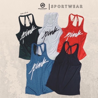 Áo tank tập gym , áo tank tập yoga thun 4 chiều ,tank pink