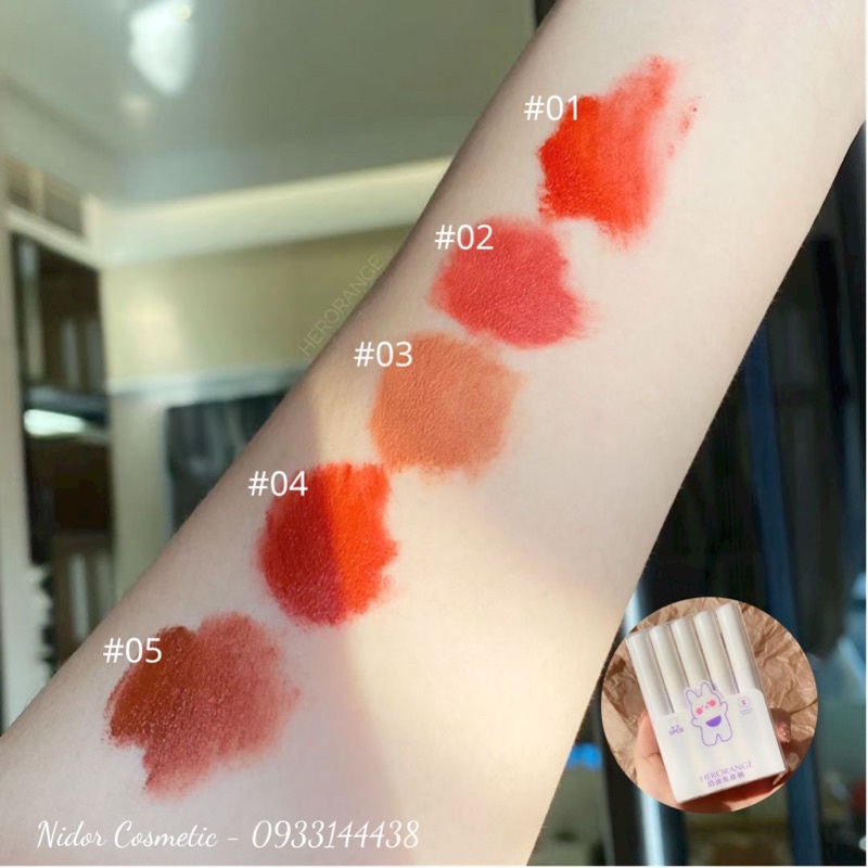 Set 5 Son Kem Thỏ HERORANGE - Nội Địa Trung