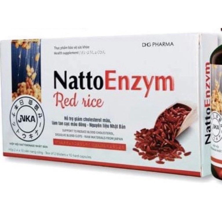 NattoEnzym Red rice (Gạo đỏ) - Hỗ trợ giảm cholesterol và làm tan cục máu đông, Nguyên liệu Nhật Bản [