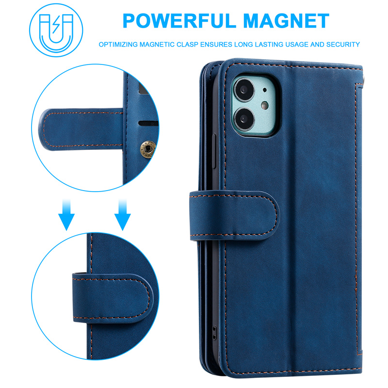 Bao da điện thoại kèm ví đựng thẻ nắp lật từ tính lấp lánh sang trọng cho For iPhone 13 12 11 Pro Max Mini 7 8 Plus
