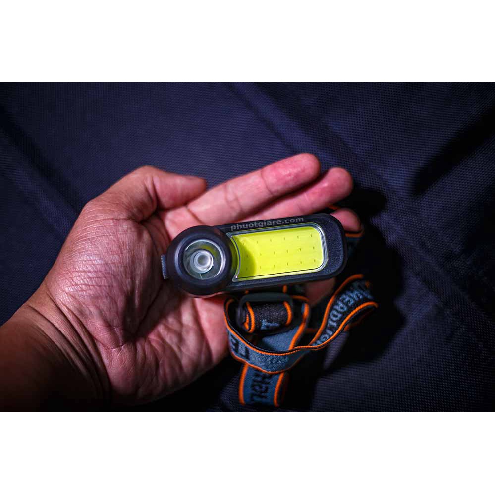 Đèn đội đầu xài pin sạc 2 chế độ cos pha