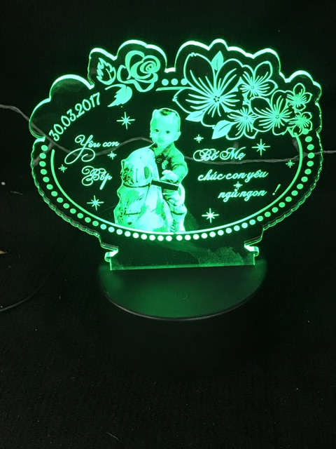 Khung Đèn Mica 3d, Khung Mica Trang Trí ~hình ảnh theo yêu cầu - Mã TRONHOA ( không kèm đế )