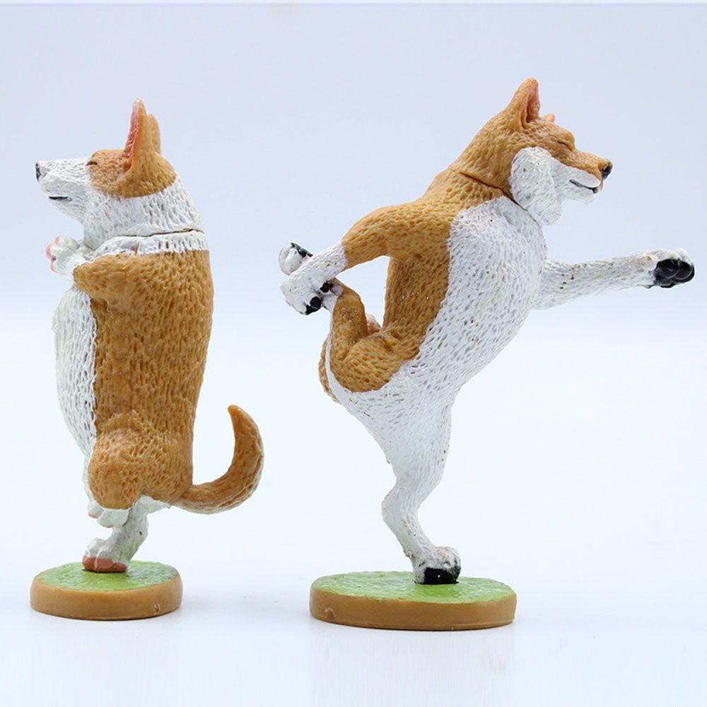 Mô Hình Chú Chó Husky Nhảy Múa Phong Cách Hoạt Hình Dễ Thương Trang Trí Nhà Cửa