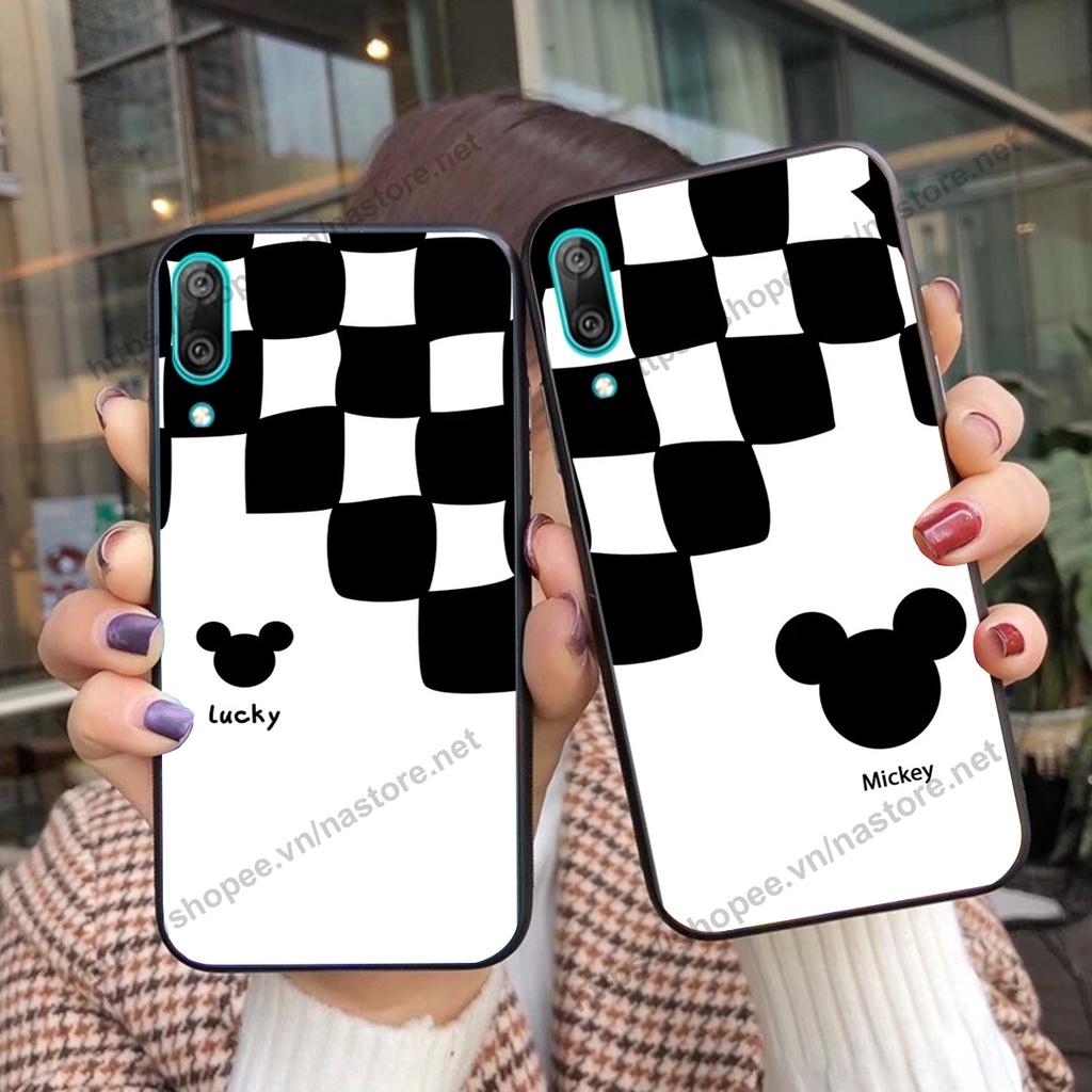 Ốp lưng Huawei Y7 Pro 2019 trái tim họa tiết caro, mikey họa tiết beabrick kaws cute