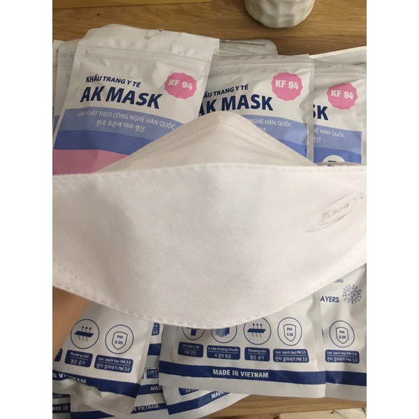 Set 10 Chiếc Khẩu Trang 3D AK MASK KF94 - 4 Lớp Kháng Khuẩn Công Nghệ Hàn Quốc - Chống Thâm Nước Mưa