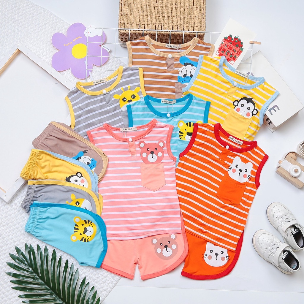 FREESHIPBộ Sát Nách Thun Lạnh Hàng Chuẩn Họa Tiết Dể Thương Cho Bé Gái Bé Trai