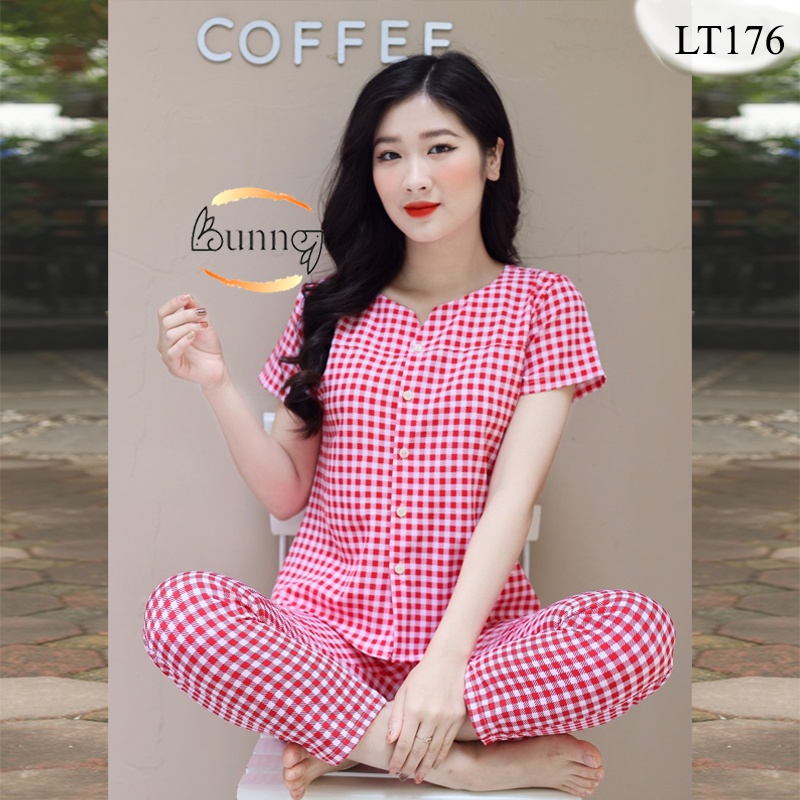 [Bunnysky] Đồ bộ nữ, quần áo sau sinh, mặc nhà đẹp, hoạ tiết dễ thương