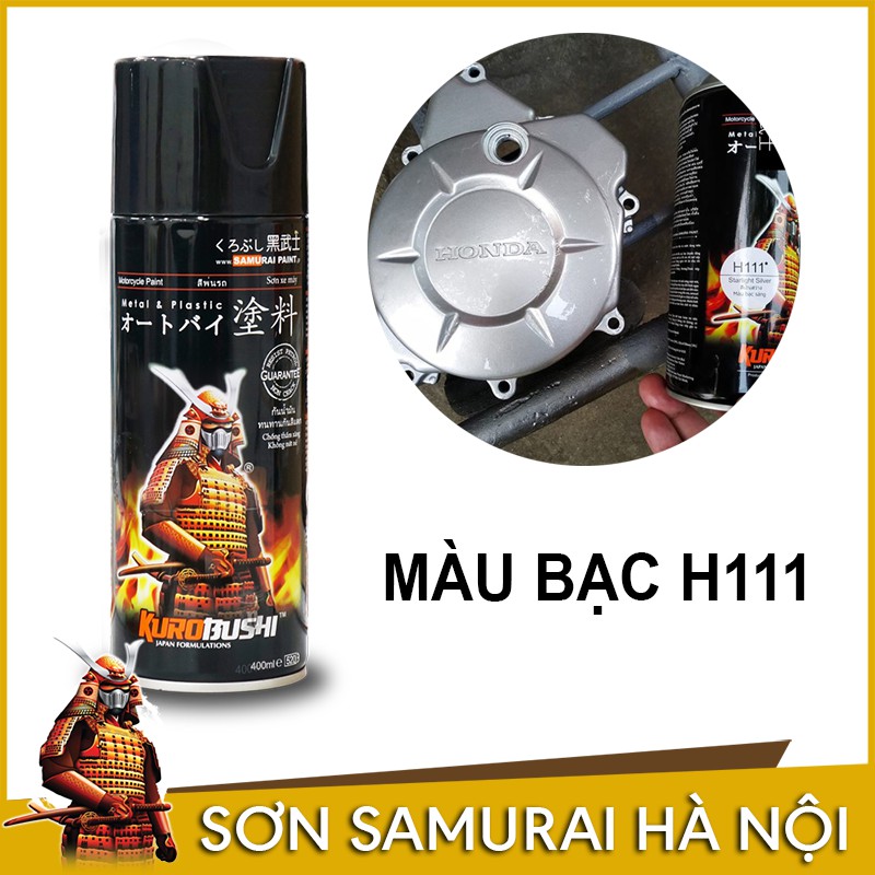 Chai Sơn Samurai Màu Bạc Sáng Honda H111