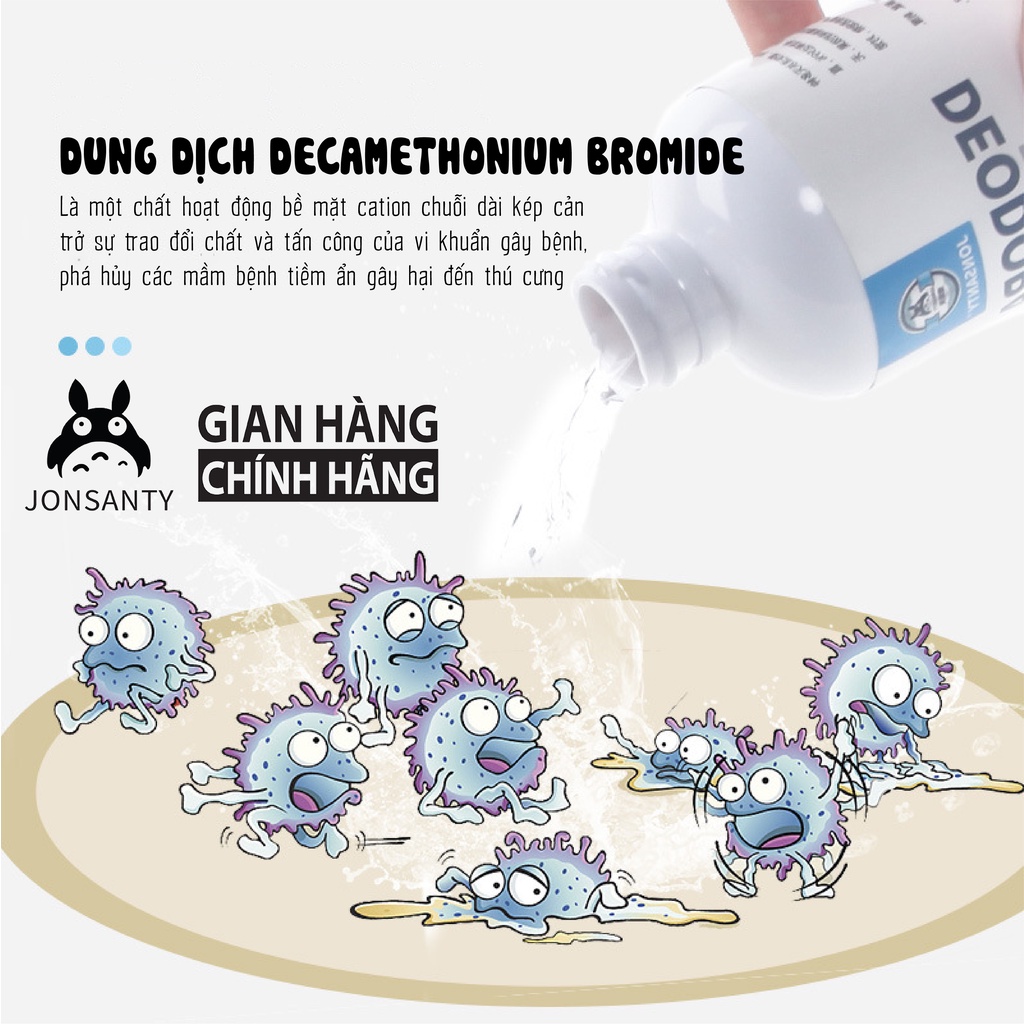 Xịt khuẩn khử mùi chuột hamster, thỏ, nhím, sóc, thú cưng nhỏ hãng JONSANTY chai 300ML tiêu diệt ghẻ, bọ chét, vi khuẩn