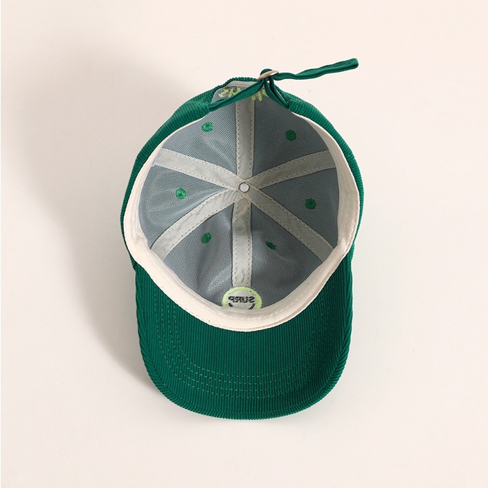 Mũ Lưỡi Trai Nhung Thêu Chữ Mặt Cười Phong Cách Hàn Quốc Mới Cho Bé