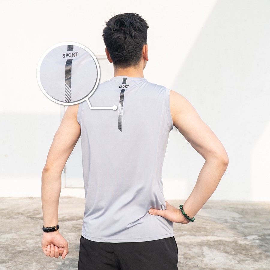 Áo ba lỗ nam, áo tanktop sát nách in chữ RUNNING chất thun lạnh thoáng mát (BL001)