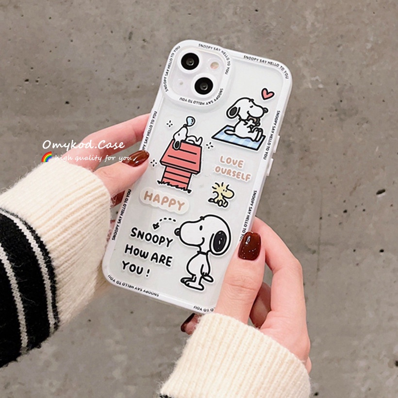 Ốp Điện Thoại Silicon TPU Mềm Trong Suốt In Hình Snoopy Cho Samsung S21 S20 FE S22 S21 S20 + Ultra Note 20 + M33 M23 M53 Chống Sốc