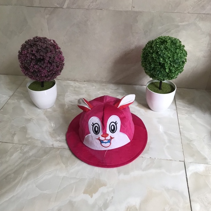 Mũ rộng vành cho bé hình THỎ vải NHUNG mềm êm (Cam kết ảnh thật)_Baby1