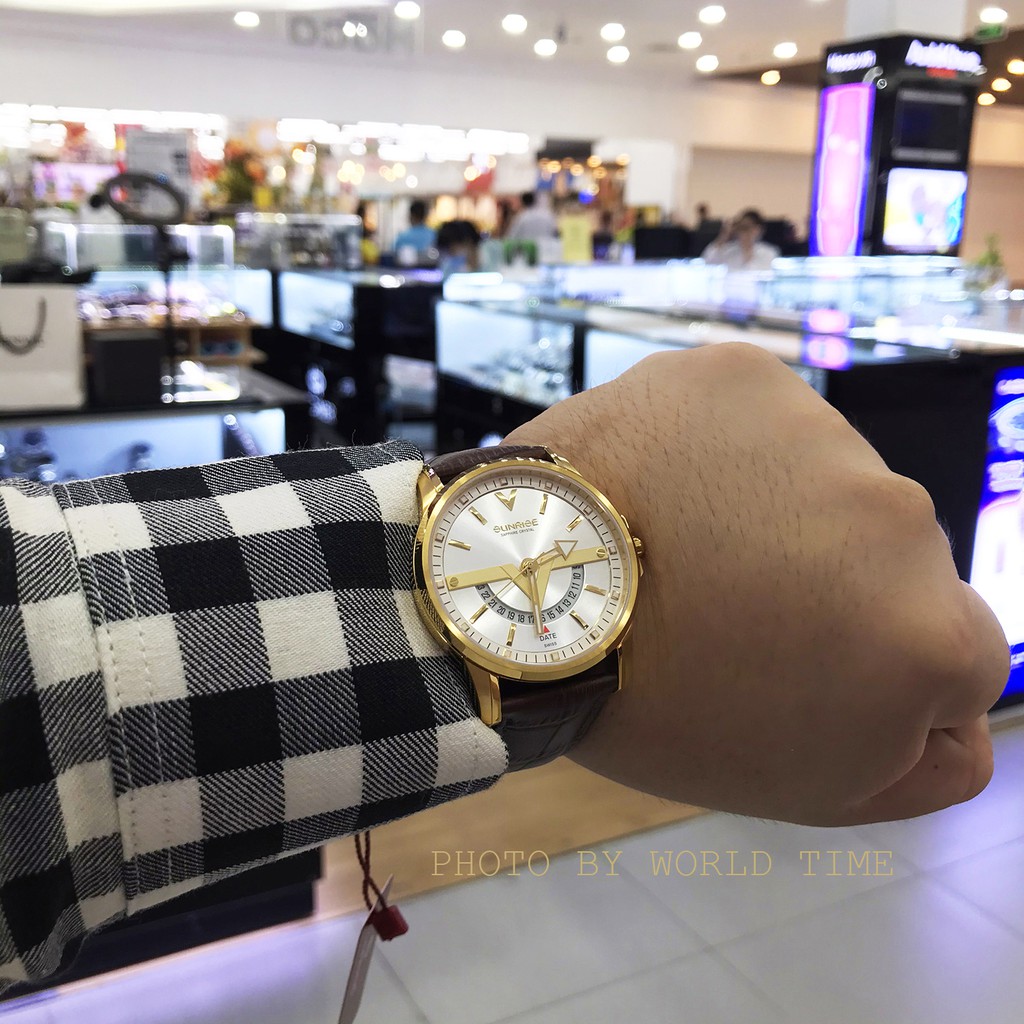 Đồng Hồ Nam Sunrise DM1116SWA G [ Chính Hãng Full Box ] Kính Sapphire Chống Xước , Chống Nước , Dây Da | BigBuy360 - bigbuy360.vn