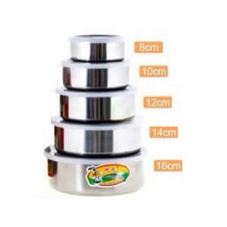 Bộ 5 hộp đựng thực phẩm inox