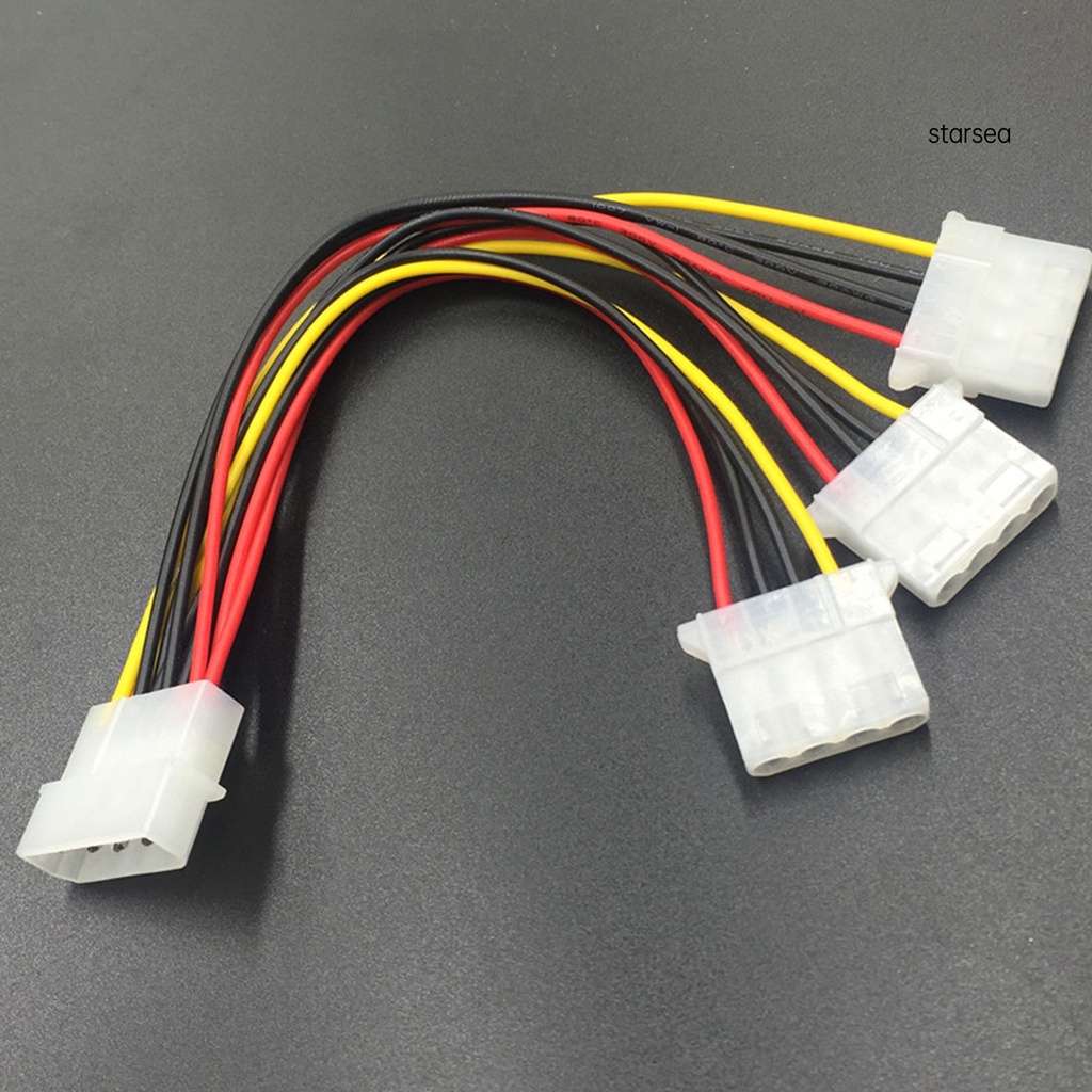 Dây cáp nguồn mở rộng 20cm Big 4-pin 1-to-3 Male sang Female IDE Molex