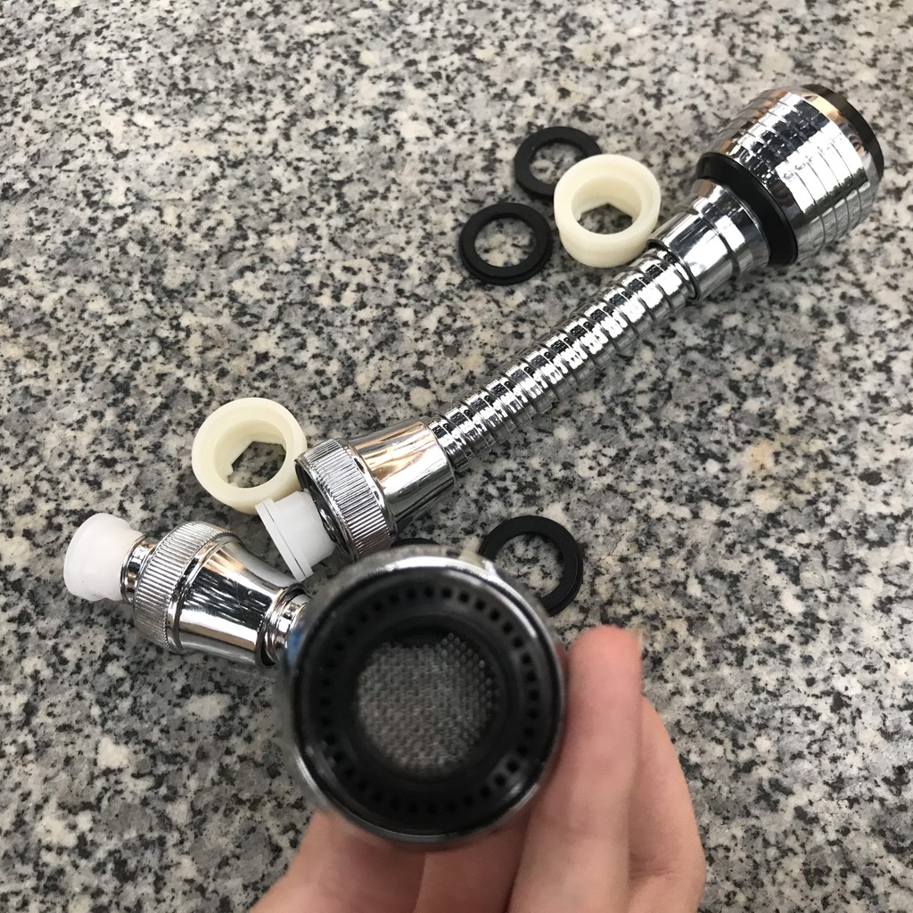 Đầu vòi xịt nước tăng áp Inox 360 độ cho vòi bồn rửa - Đầu Vòi Tăng Áp rửa chén - Cần rời thay thế lắp bồn rửa chén