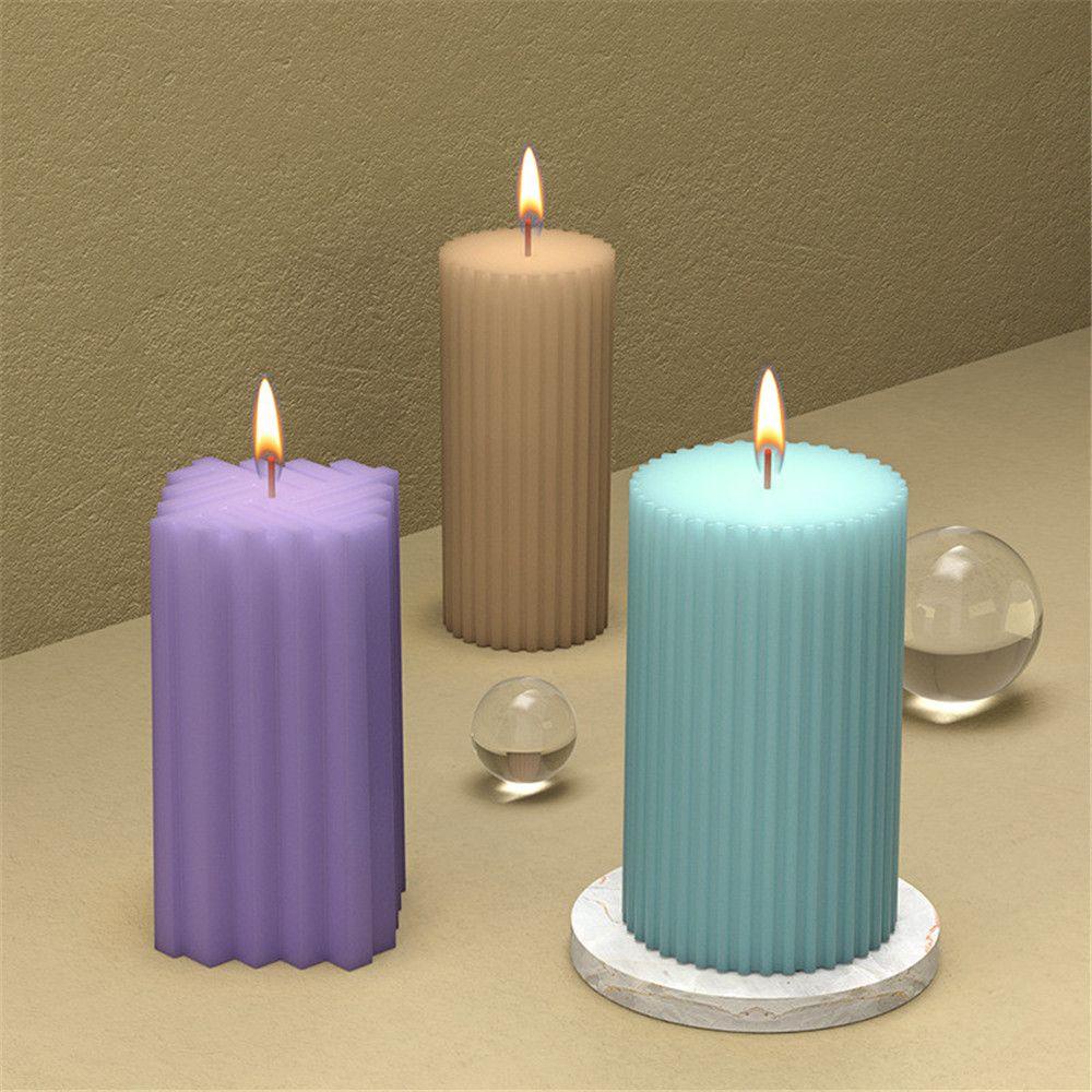 Forever candle stand khuôn silicone đồ trang sức công cụ làm máy tính để bàn trang trí nội thất hình trụ sọc