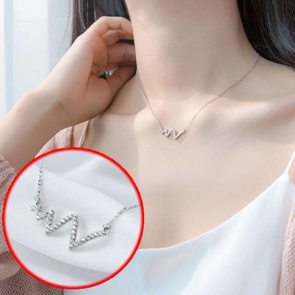 Dây Chuyền Bạc Nữ S925 Kiểu Dáng Nhịp Ti m DB-1585 - Bảo Ngọc Jewelry