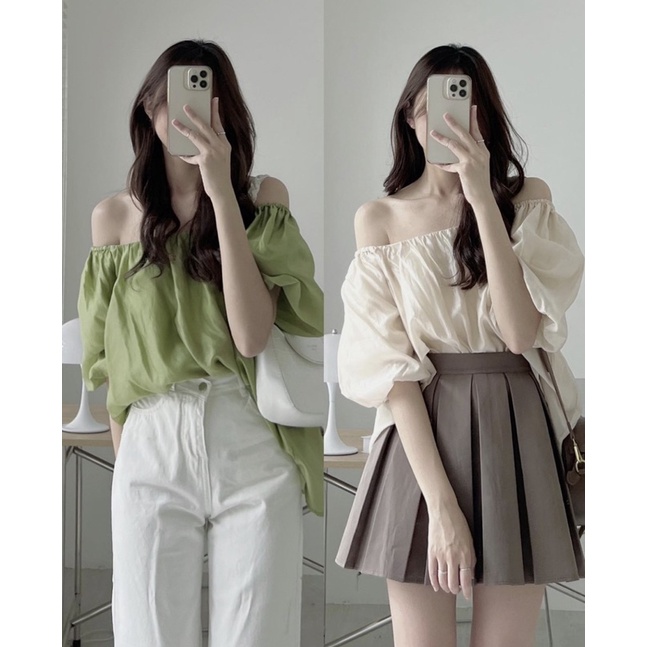 [NEW]ÁO SƠMI TƠ TAY BỒNG CỘT NƠ LƯNG MẶC 2 KIỂU “LIME TOP”