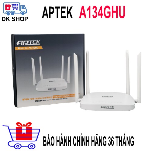 Wifi Router APTEK A134GHU Băng Tần 5Ghz Chuẩn AC1300/ 867Mbps - Phát Sóng Cực Mạnh - Chính Hãng - Bảo Hành 36 Tháng.