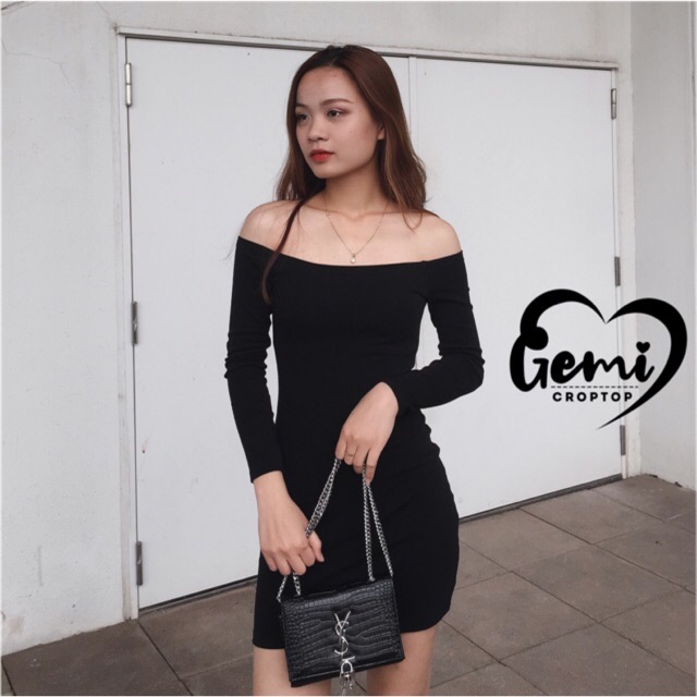 VÁY BODY TRỄ VAI BASIC TAY DÀI [GEMI SHOP]