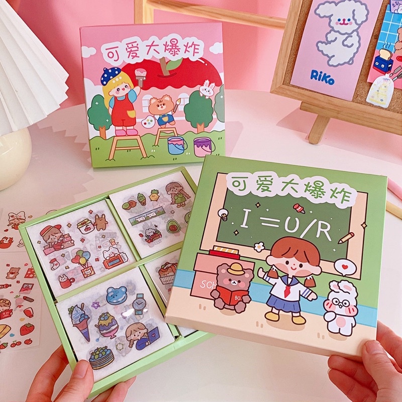 Miếng dán sticker cực cute trang trí laptop, bình nước, góc làm việc…
