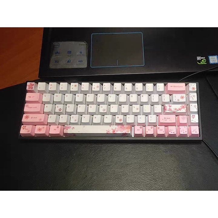 Nắp Phím 134 Phím Sakura Pink Keycap Bấm Màu Hồng Xinh Xắn Cho Lễ Tình Nhân