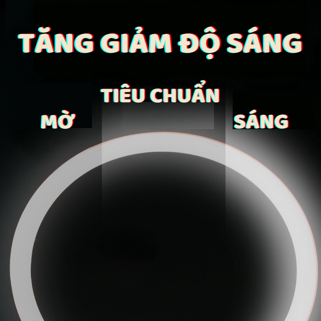 Gương Để Bàn Trang Điểm Gương Đèn LED Cảm Ứng Hình Tròn Có Khay Đựng Mỹ Phẩm Sạc USB Pin 1200mAh.