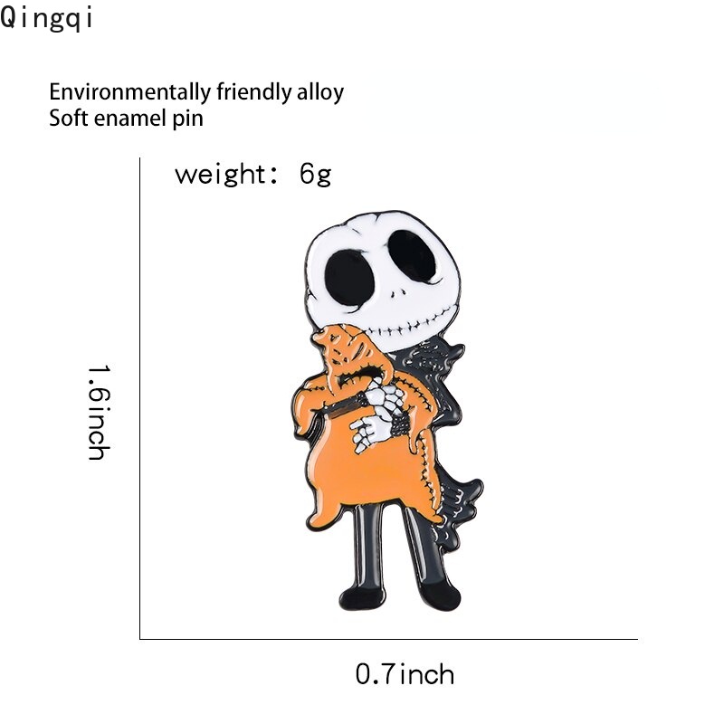 Ghim cài áo Miss Zoe hình bộ xương phong cách punk cá tính