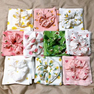 Khăn Banada HABABU Set 3 món Khăn banada hoa cúc hottrend ,Kẹp Nơ bản to  và Scrunchies xinh xắn.
