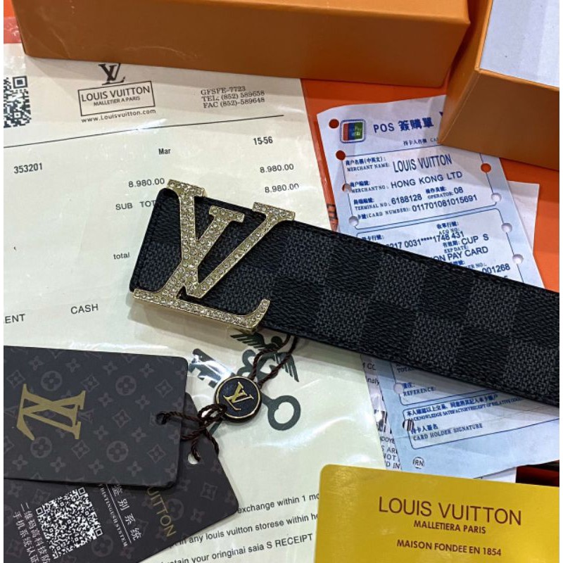 Thắt Lưng Nam LV Dây Kẻ Truyền Thống