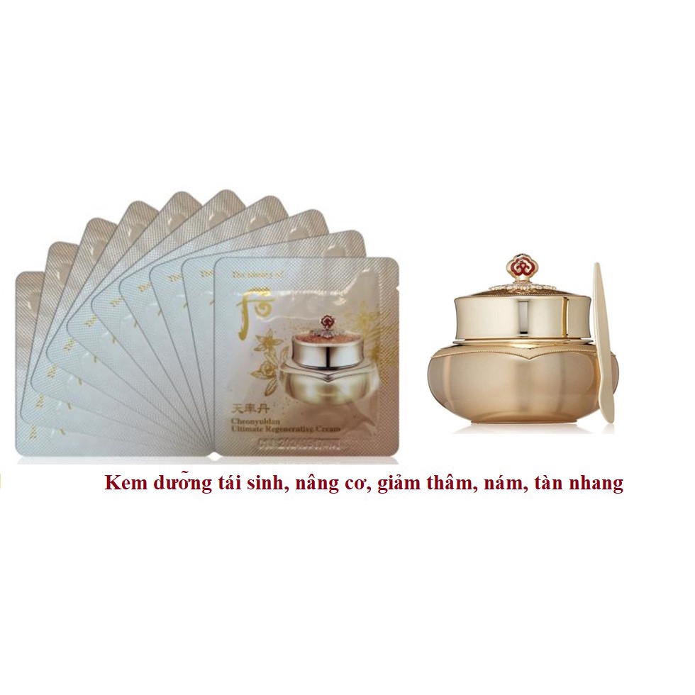 Kem Dưỡng Tái Sinh Chống Lão Hóa Whoo Cheonyuldan Ultimate Regenerating Cream 1ml