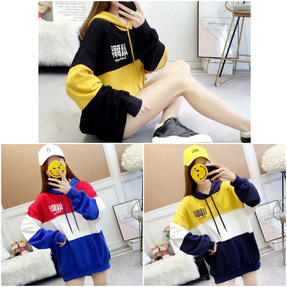 Áo Khoác Hoodie KN18 Phối Sọc Ngang 3 Màu Kiểu Hàn Quốc, Freesize Dưới 60kg