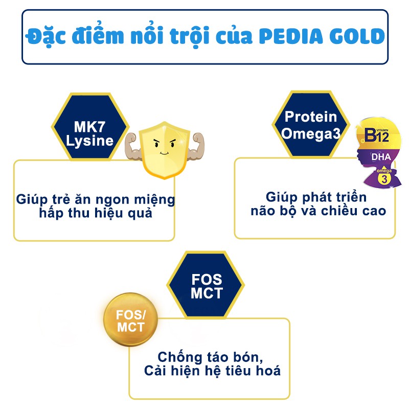 [TẶNG 1 KIDS GOLD 400G] COMBO 2 HỘP VIGOR MILK PEDIA GOLD 900G