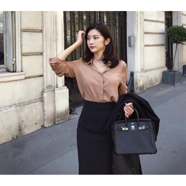 Chân váy bút chì dáng dài công sở - Lưng cạp cao - Chất Umi hàn dày dặn co dãn cực kỳ thoải mái - khoá giọt lệ sau hền | BigBuy360 - bigbuy360.vn