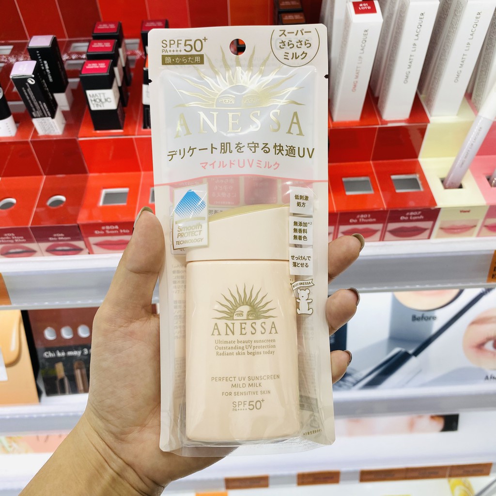 MẪU MỚI Sữa Chống Nắng Dịu Nhẹ Cho Da Nhạy Cảm Anessa Perfect Sunscreen Mild Milk 60ml