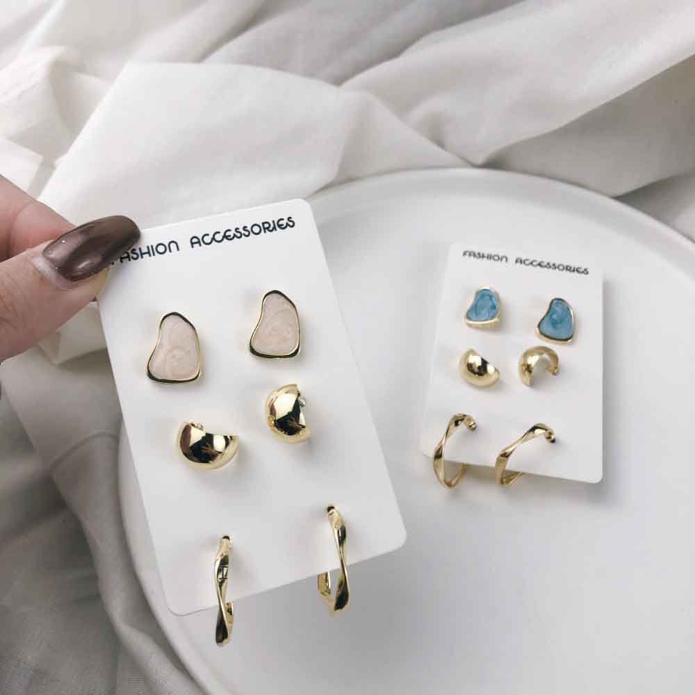 Set 3 Cặp Khuyên Tai Nữ Thời Trang