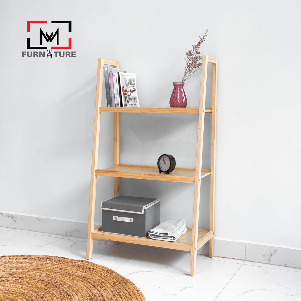 Kệ sách gỗ lắp ráp 3 tầng nhiều màu thương hiệu MW FURNITURE - Nội thất căn hộ