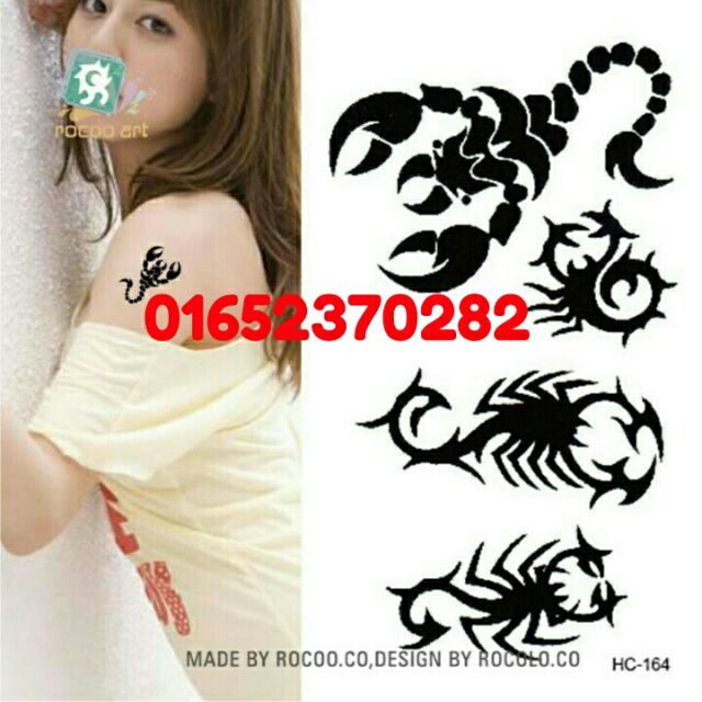 Hình xăm dán Tattoo  con bọ cạp