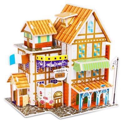 Câu đố giáo dục lắp ráp ngôi nhà 3 d