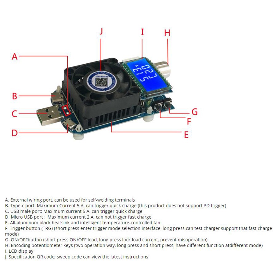 Thiết Bị Kiểm Tra Nguồn Điện Usb Loại C Qc2.0 / 3.0 Afc Fcp