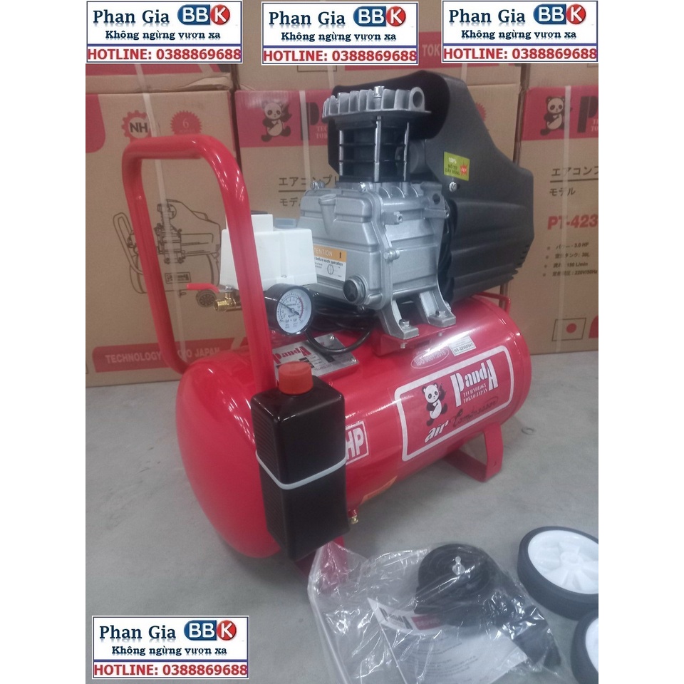 Máy Nén Khí Có Dầu Panda 3.0 HP 30L, máy nén khí mini, may nen khi 100% dây đồng