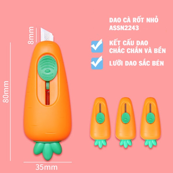 Dao trổ cute hình cà rốt đẹp  ASSN 2242 và ASSN 2243 siêu sắc bén và dễ thương chính hãng  M&G
