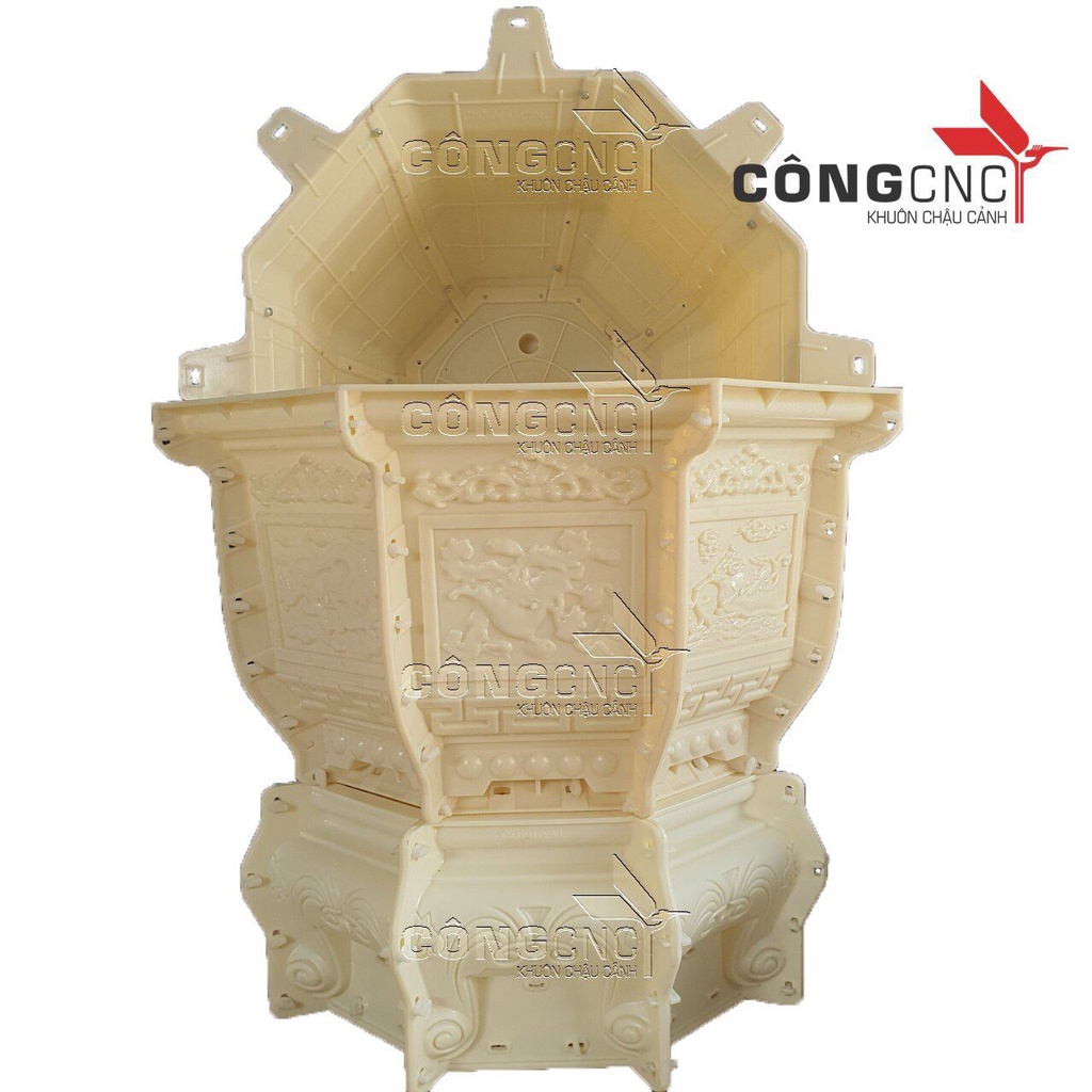 Khuôn đúc Chậu Cảnh Bát Giác 79 Có Kèm Chân Đôn Kỷ