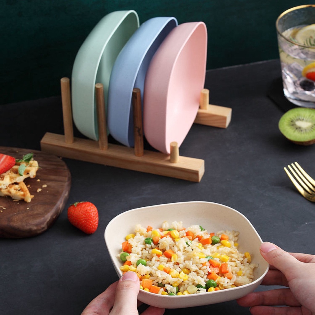 Set 8 chiếc đĩa lúa mạch mẫu mới tone màu pastel ngọt ngào / Combo đĩa 8 chiếc đĩa lúa mạch